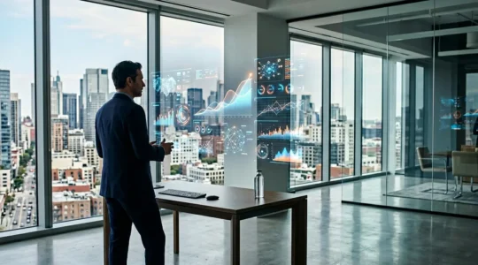 CFO analyzing comprehensive training ROI dashboard with financial performance metrics