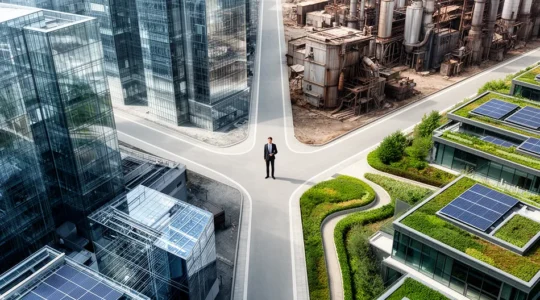 Professional navigating global economic changes in job market