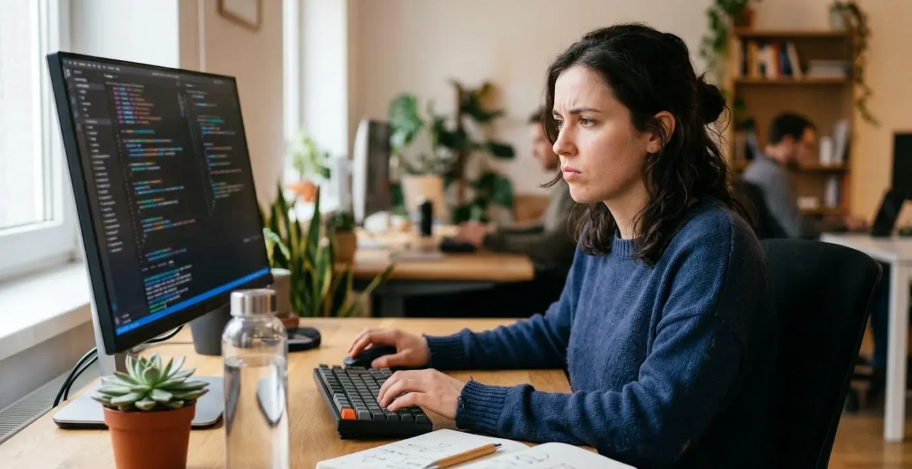 Developer using IDE in collaborative coding environment with natural setup