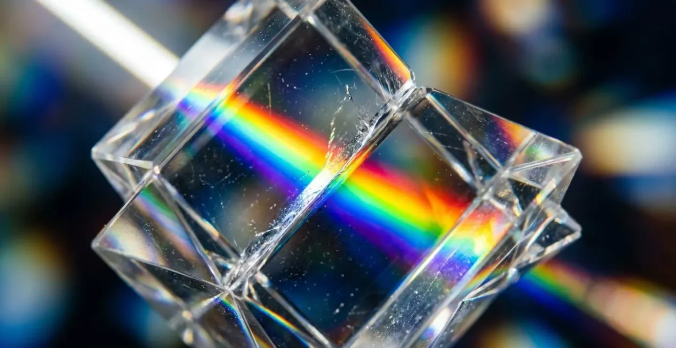 Abstract representation of employee sentiment data flowing through analytical prisms