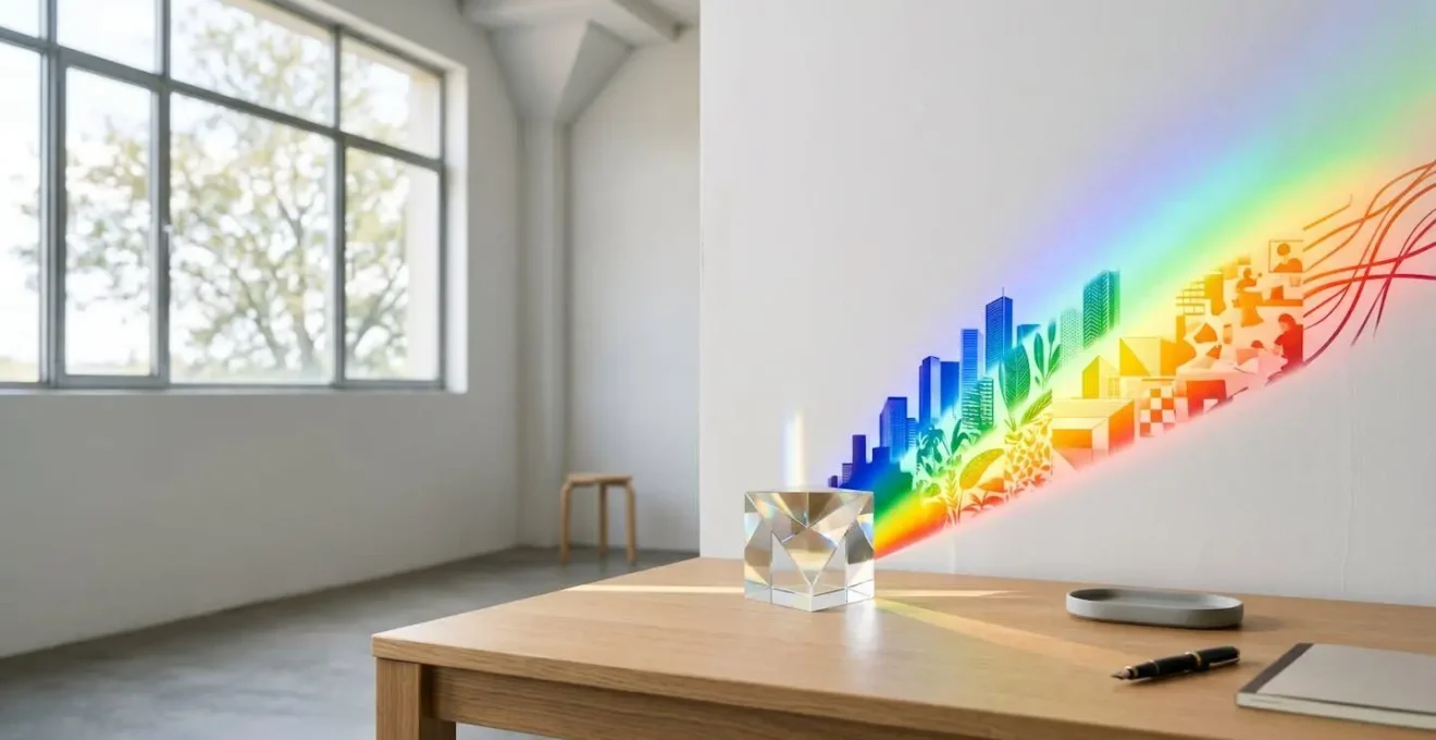 Light beam splitting through a prism into multiple colorful career trajectories
