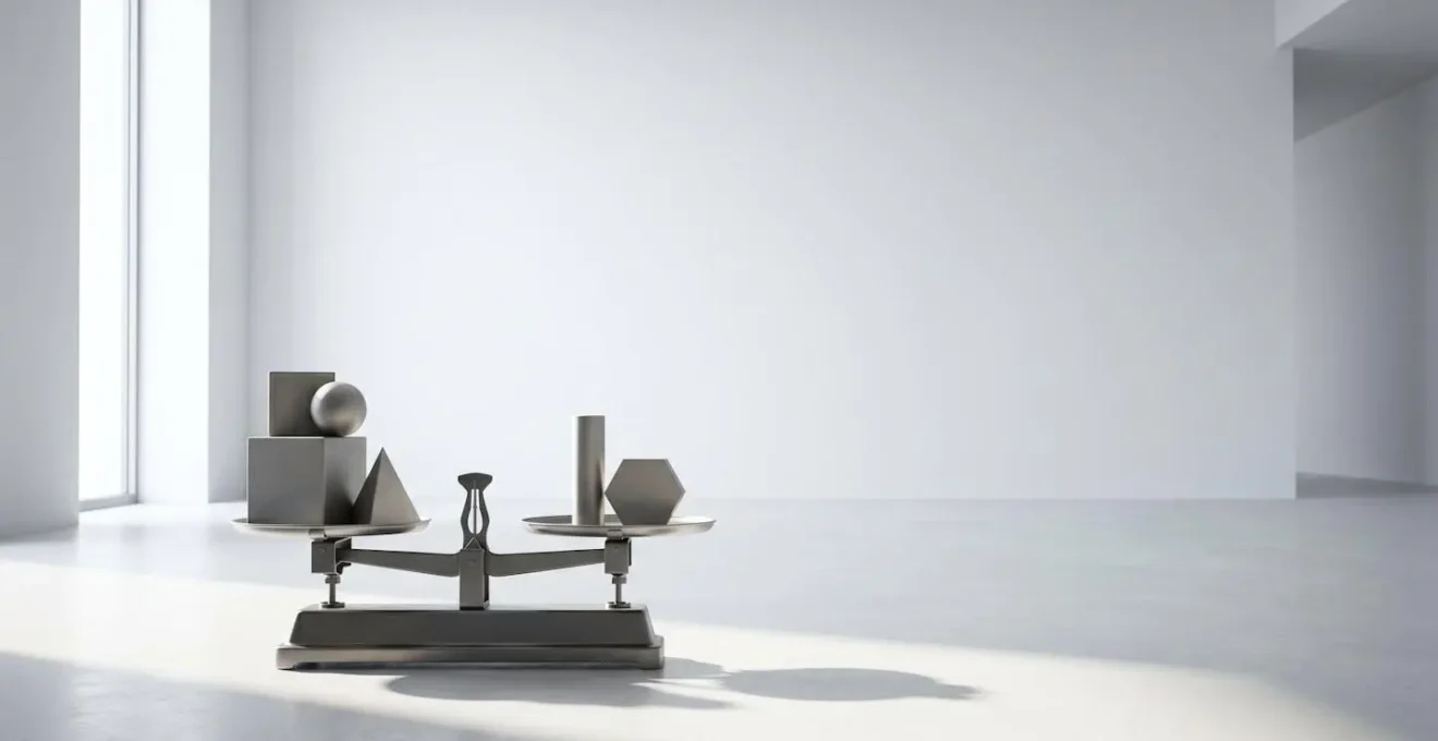 Balanced scales with abstract geometric shapes representing different recruitment channels